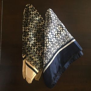 Two Coach silk scarves